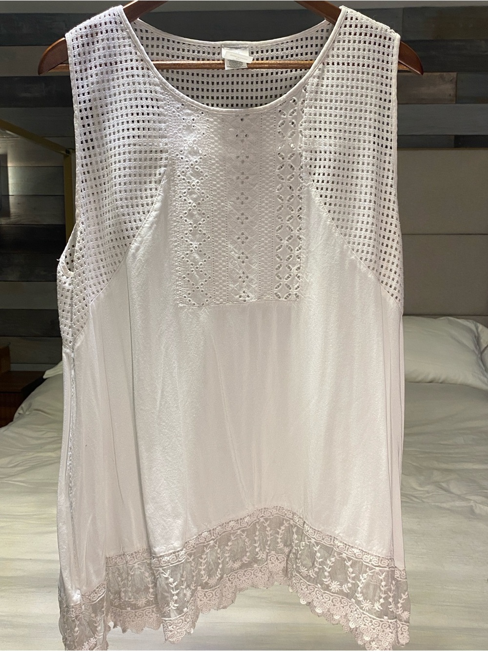 Agnes & Dora White Lace Tank